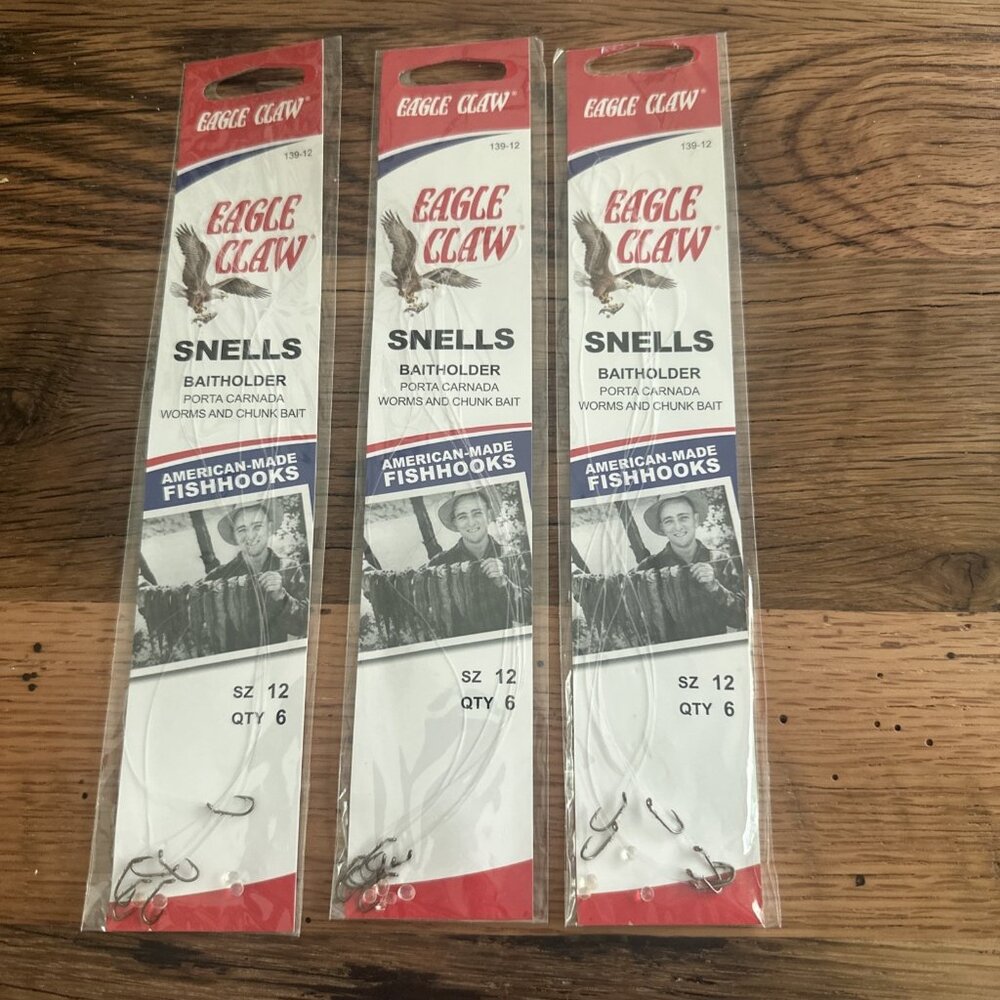 Eagle Claw Snells Baitholder Worms And Chunk SZ12 QTY6 (3)